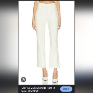 Rachel Zoe Mid Rise Michelle Ankle Flare Classic Neutral White Casual Boho Pant